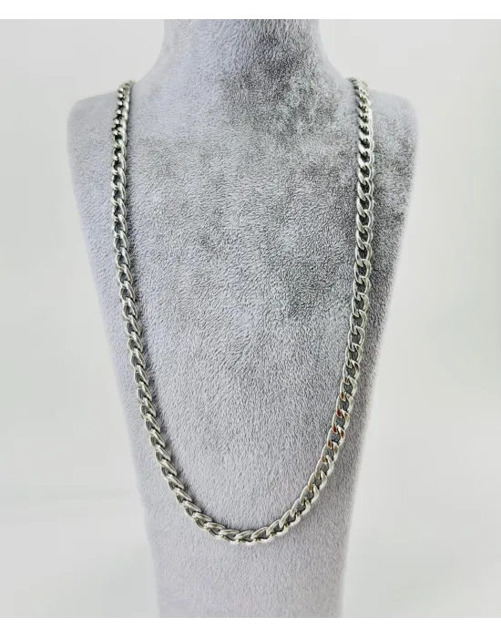 Rodyum Çelik Erkek Kolye 60 Cm - Ekl0001