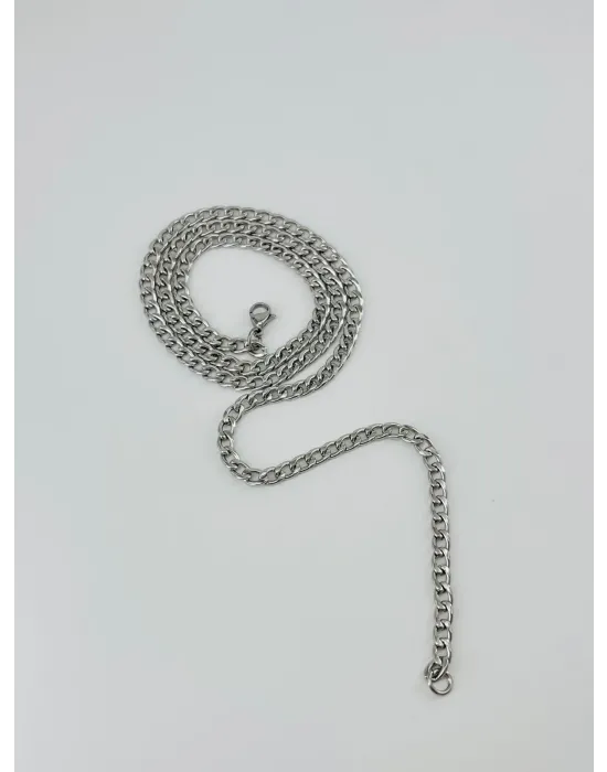 Rodyum Çelik Erkek Kolye 60 Cm - Ekl0001