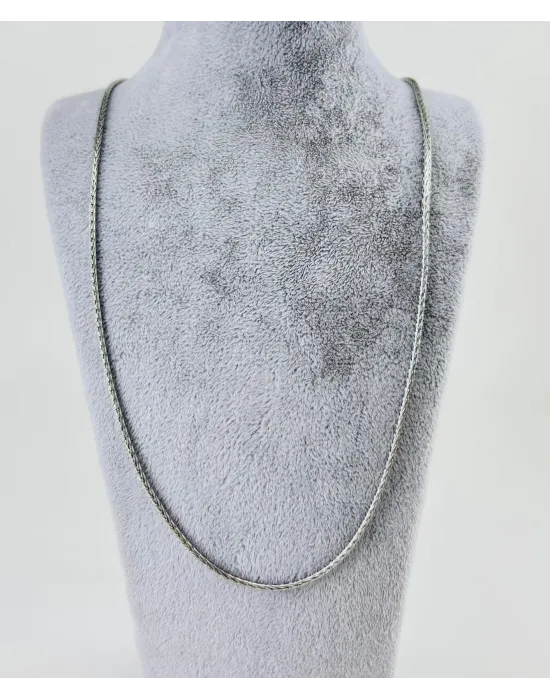 Rodyum Çelik Erkek Kolye 60 Cm - Ekl0004