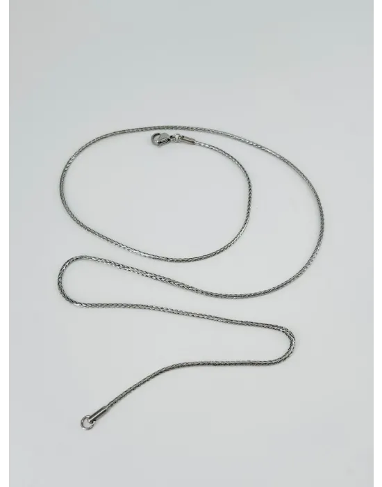 Rodyum Çelik Erkek Kolye 60 Cm - Ekl0004