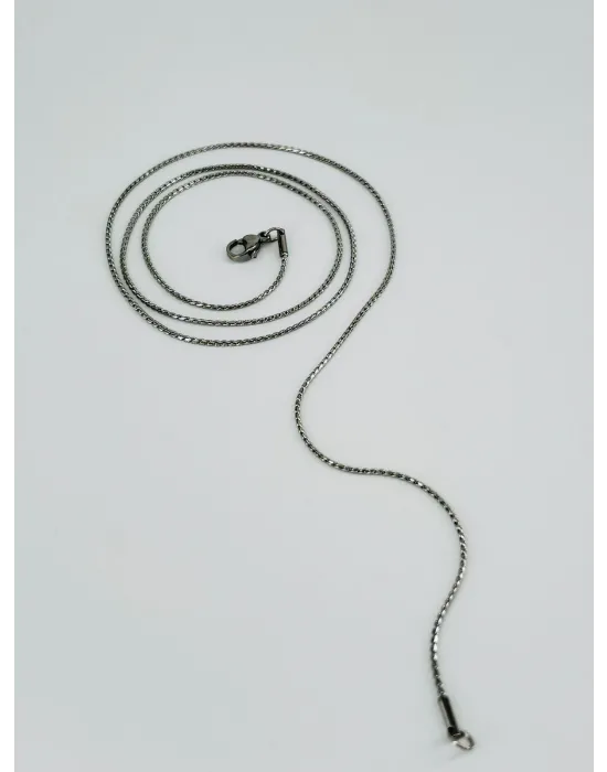 Rodyum Çelik Erkek Kolye 60 Cm - Ekl0005