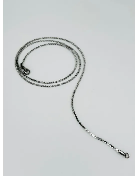 Rodyum Çelik Erkek Kolye 60 Cm - Ekl0009