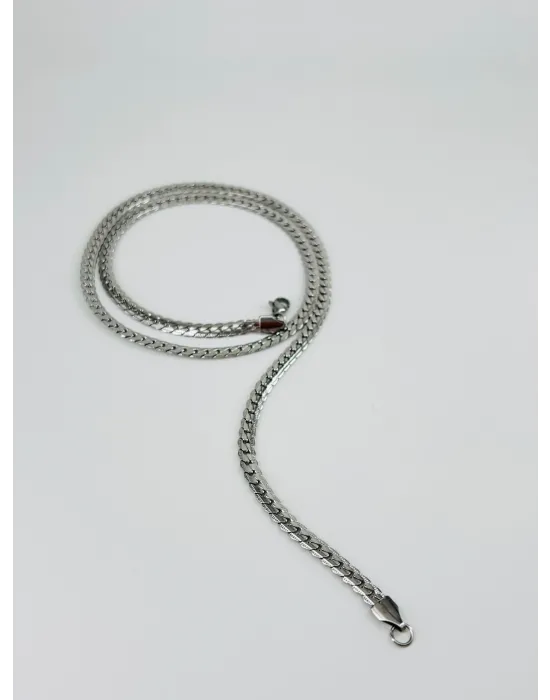 Rodyum Çelik Erkek Kolye 60 Cm - Ekl0010