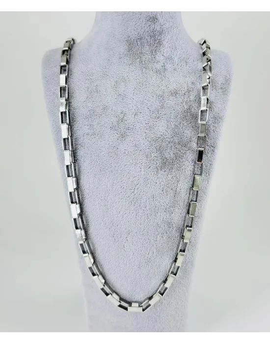 Rodyum Çelik Erkek Kolye 60 Cm - Ekl0015
