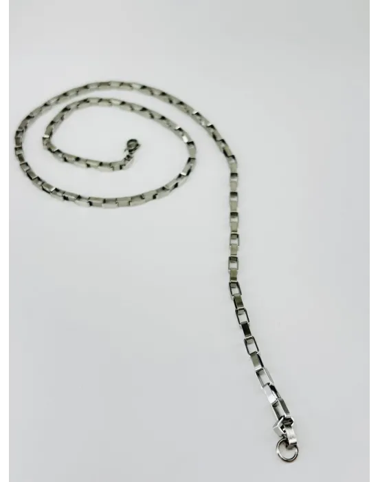 Rodyum Çelik Erkek Kolye 60 Cm - Ekl0015