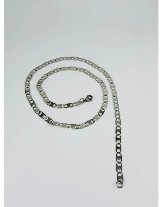 Rodyum Çelik Erkek Kolye 60 Cm - Ekl0017