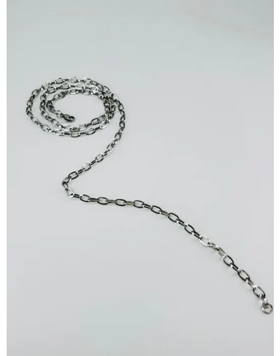 Rodyum Çelik Erkek Kolye 60 Cm - Ekl0018