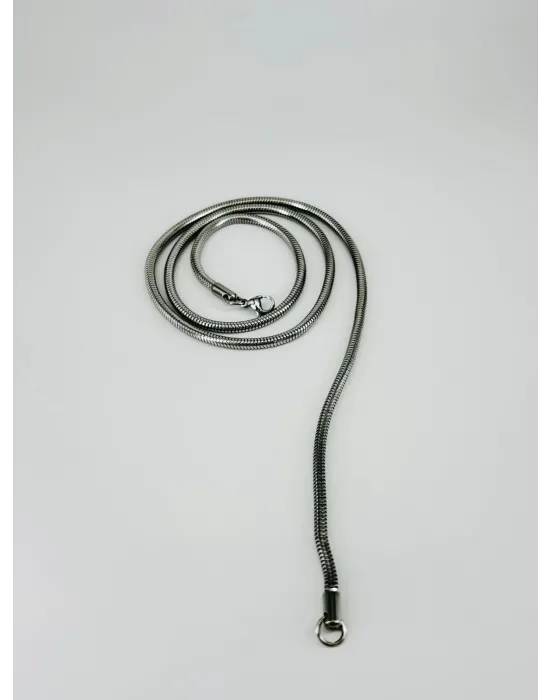 Rodyum Çelik Erkek Kolye 60 Cm - Ekl0020