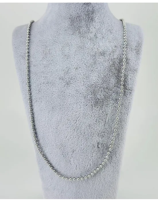 Rodyum Çelik Erkek Kolye 60 Cm - Ekl0024