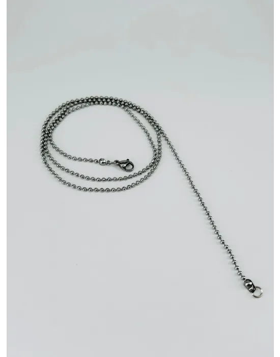 Rodyum Çelik Erkek Kolye 60 Cm - Ekl0024