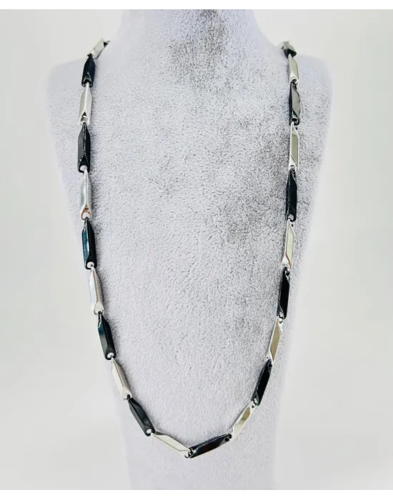 Rodyum Çelik Erkek Kolye 60 Cm - Ekl0028