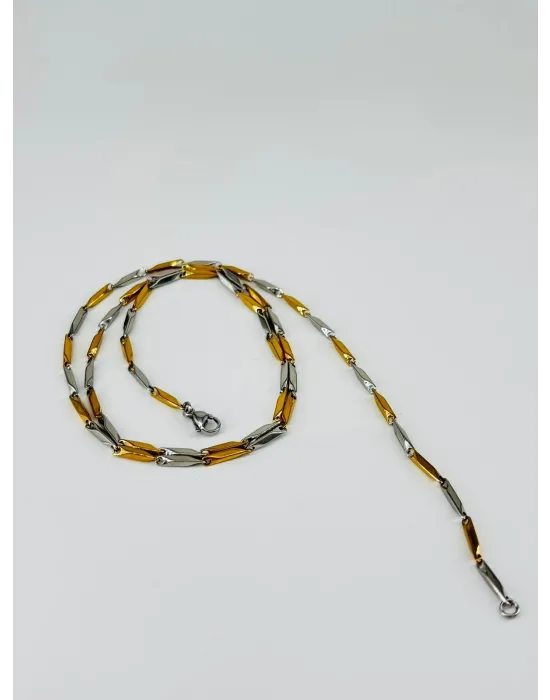 Rodyum  Çelik Erkek Kolye 60 Cm - Ekl0029