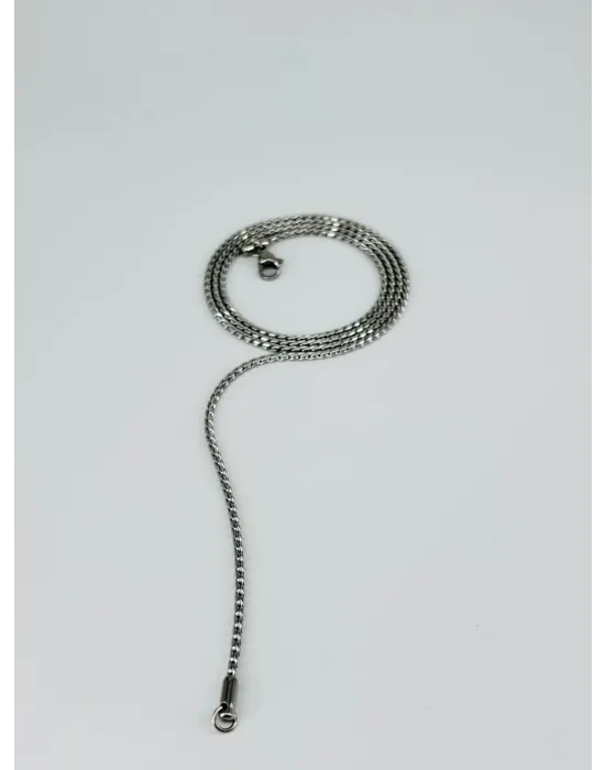 Rodyum Çelik Erkek Kolye 60 Cm - Ekl0033