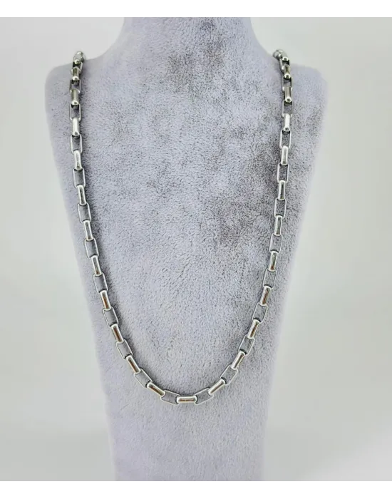Rodyum Çelik Erkek Kolye 60 Cm - Ekl0035
