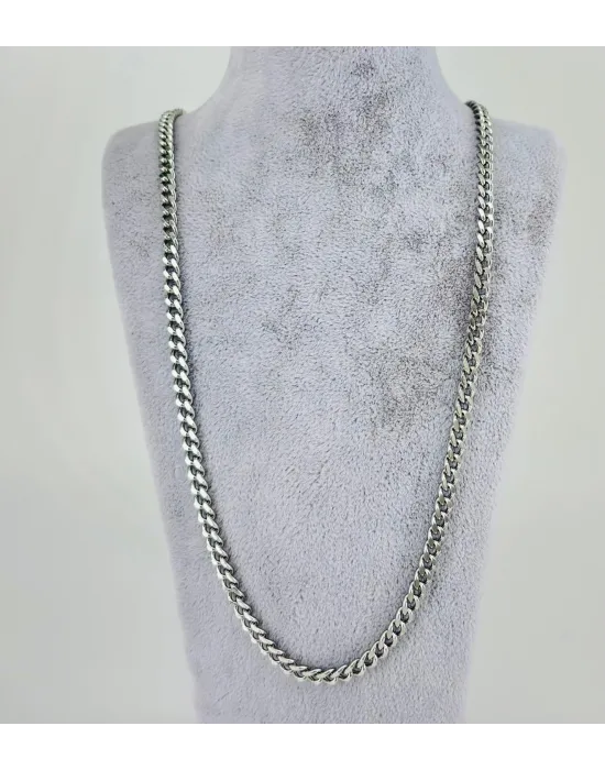 Rodyum Çelik Erkek Kolye 60 Cm - Ekl0038