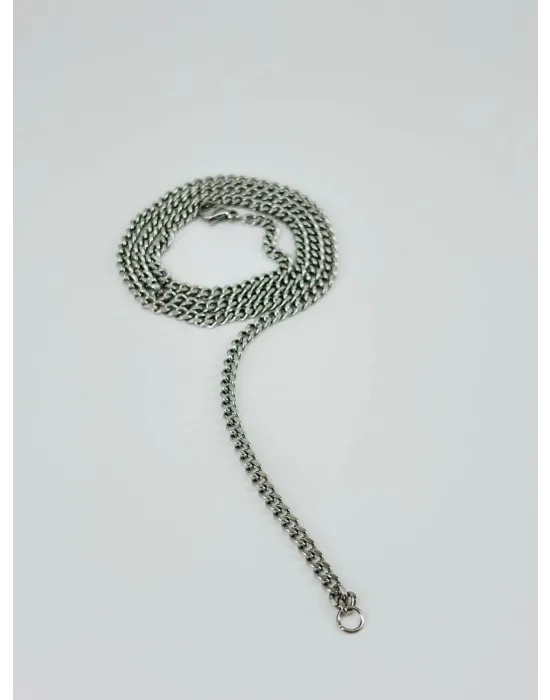 Rodyum Çelik Erkek Kolye 60 Cm - Ekl0038
