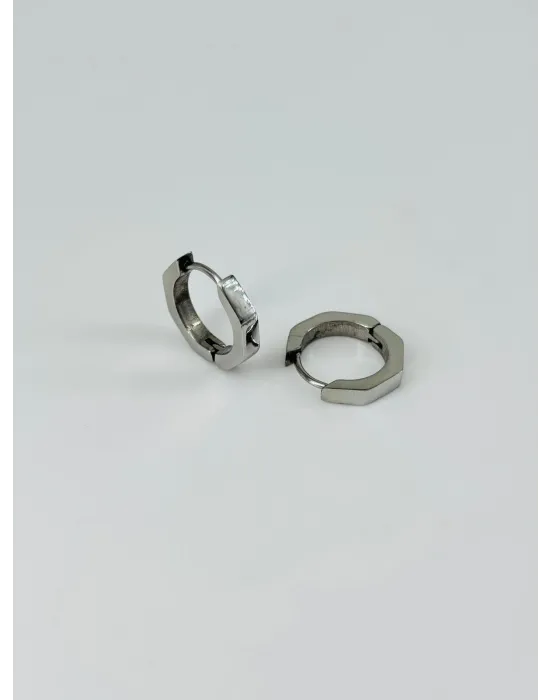Rodyum   Çelik Erkek Küpe Çap (12 Mm) Kalınlık (3 Mm) - Ekp0012