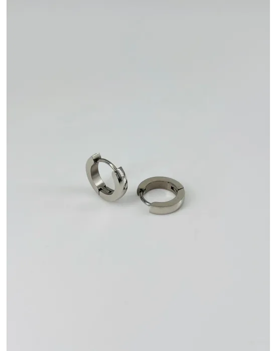 Rodyum   Çelik Erkek Küpe Çap (9 Mm) Kalınlık (3 Mm) - Ekp0040