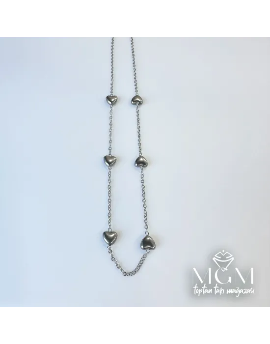 Rodyum Çelik Kolyeler 40+5 Cm Uzatma Payı - Kl0032