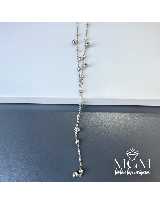 Rodyum Çelik Kolyeler 45+5 Cm Uzatma Payı - Kl0036