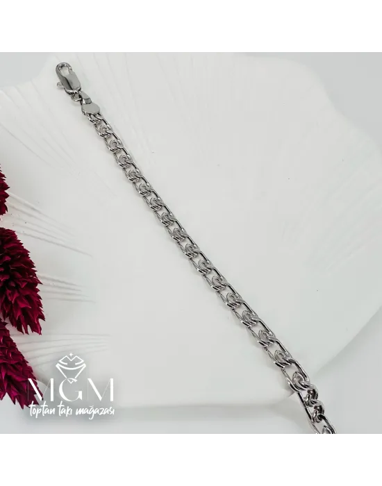 Rodyum Pirinç Bileklikler 19,5 Cm - Kbl0056