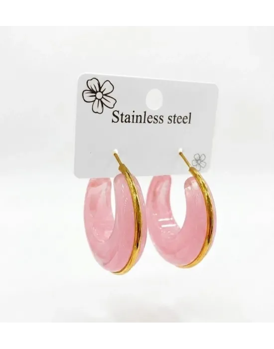 Rose Marble Vintage Halka Küpe - Kp00687