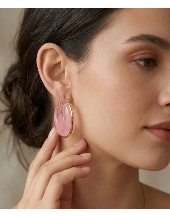 Rose Marble Vintage Halka Küpe - Kp00687