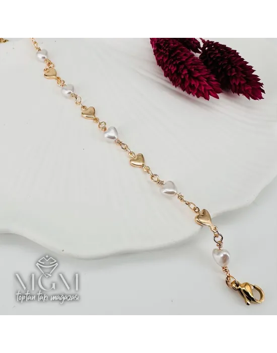 Rose Pirinç Bileklikler 17+5 Cm Uzatma Payı - Kbl0163