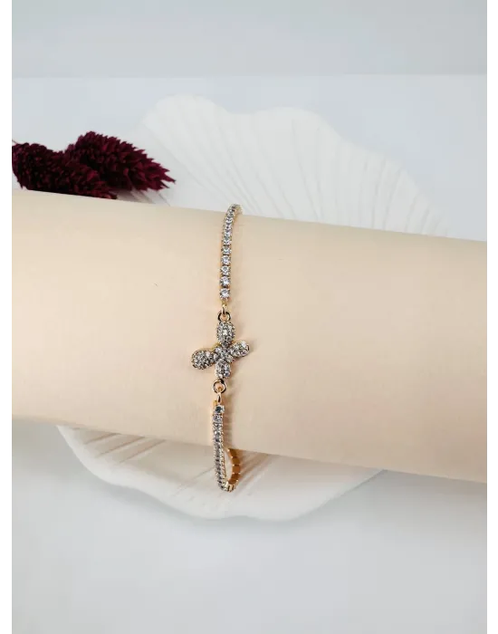 Rose  Zirkon Taşlı Pirinç  Bileklikler - Kbl0191