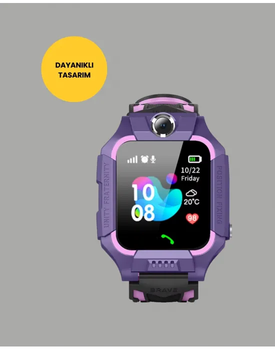S10 Akıllı Çocuk Saati Mor Model Çift Yönlü Konuşma Ve Sos Fonksiyonu