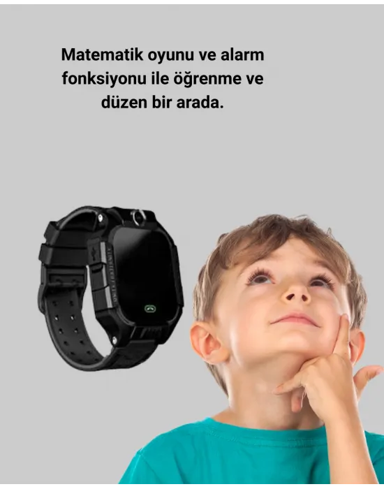S10 Akıllı Çocuk Saati Siyah Model Çift Yönlü Konuşma Ve Sos