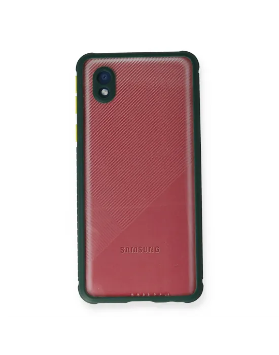 Samsung Galaxy A01 Core Kılıf Miami Şeffaf Silikon - Koyu Yeşil