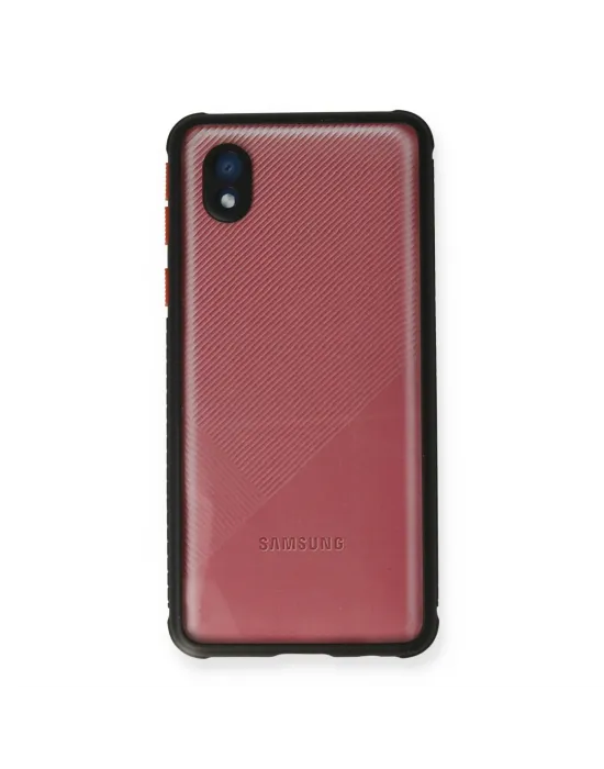 Samsung Galaxy A01 Core Kılıf Miami Şeffaf Silikon - Siyah