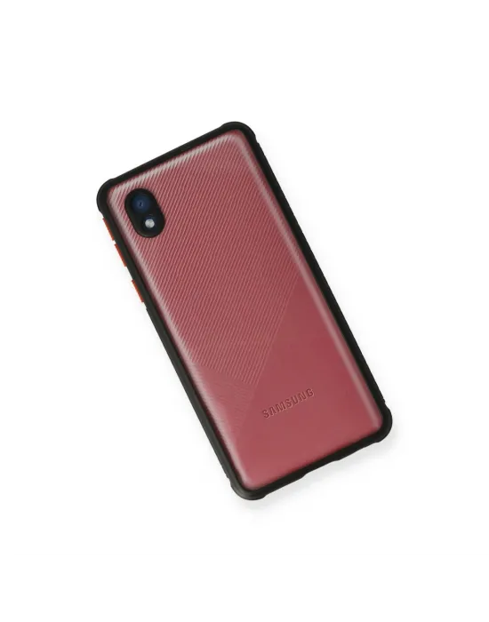 Samsung Galaxy A01 Core Kılıf Miami Şeffaf Silikon - Siyah