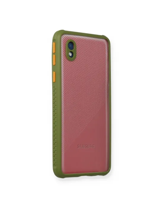 Samsung Galaxy A01 Core Kılıf Miami Şeffaf Silikon - Yeşil