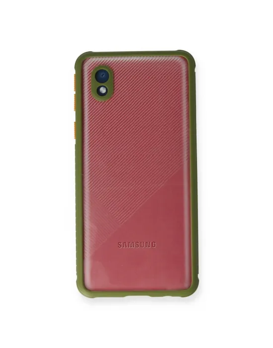 Samsung Galaxy A01 Core Kılıf Miami Şeffaf Silikon - Yeşil