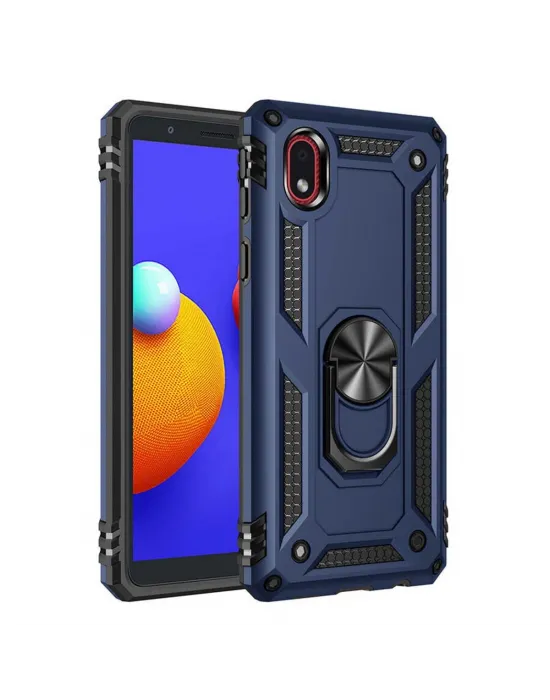 Samsung Galaxy A01 Core Kılıf Sofya Yüzüklü Silikon Kapak - Lacivert