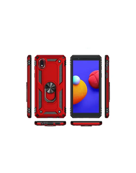 Samsung Galaxy A01 Core Kılıf Sofya Yüzüklü Silikon Kapak - Lacivert