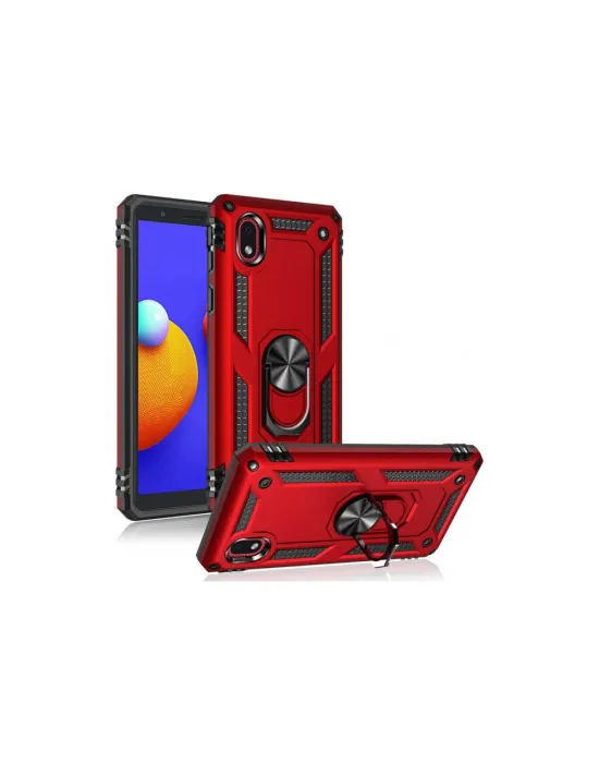 Samsung Galaxy A01 Core Kılıf Sofya Yüzüklü Silikon Kapak - Rose