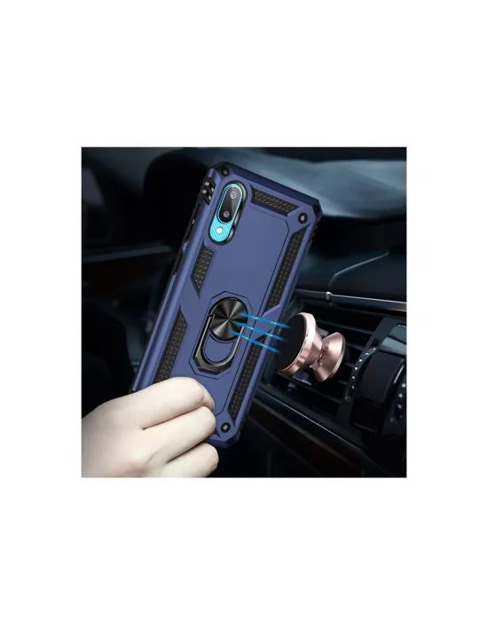 Samsung Galaxy A02 Kılıf Sofya Yüzüklü Silikon Kapak - Lacivert