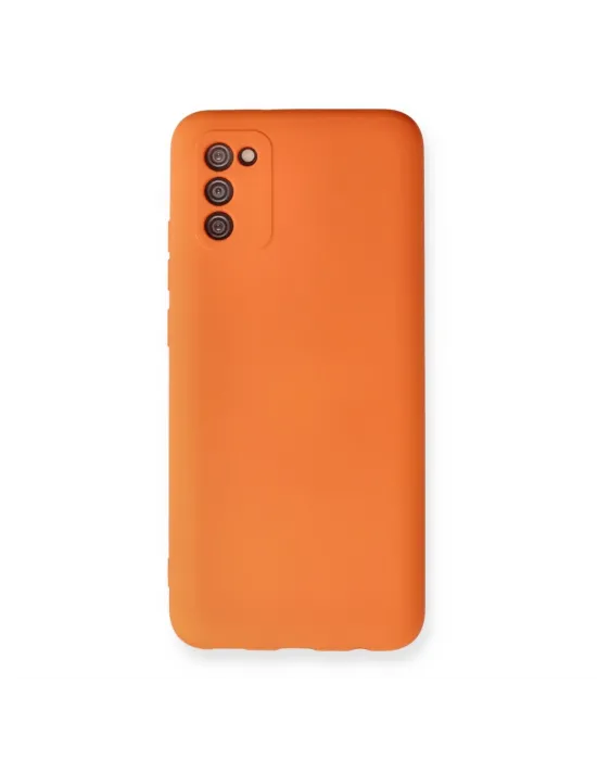 Samsung Galaxy A02s Kılıf Nano İçi Kadife Silikon - Turuncu