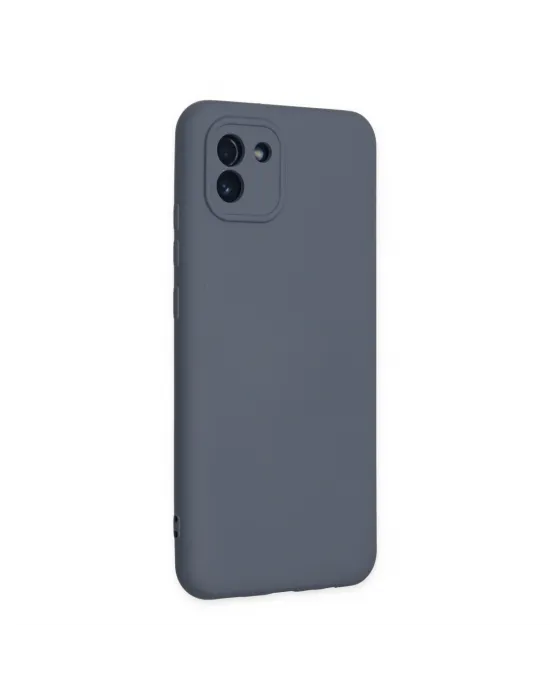 Samsung Galaxy A03 Kılıf Nano İçi Kadife Silikon - Gri