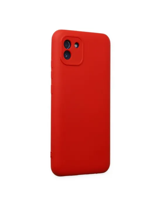 Samsung Galaxy A03 Kılıf Nano İçi Kadife Silikon - Kırmızı