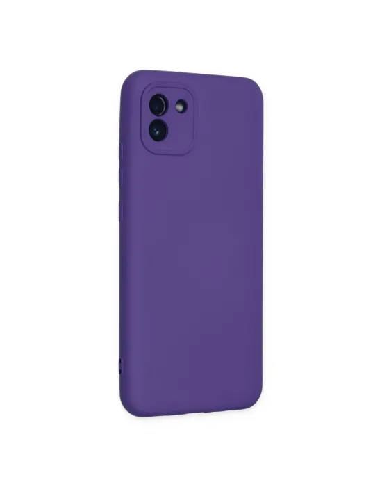 Samsung Galaxy A03 Kılıf Nano İçi Kadife Silikon - Mor