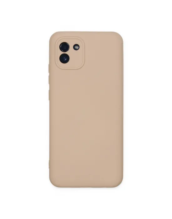 Samsung Galaxy A03 Kılıf Nano İçi Kadife Silikon - Pudra