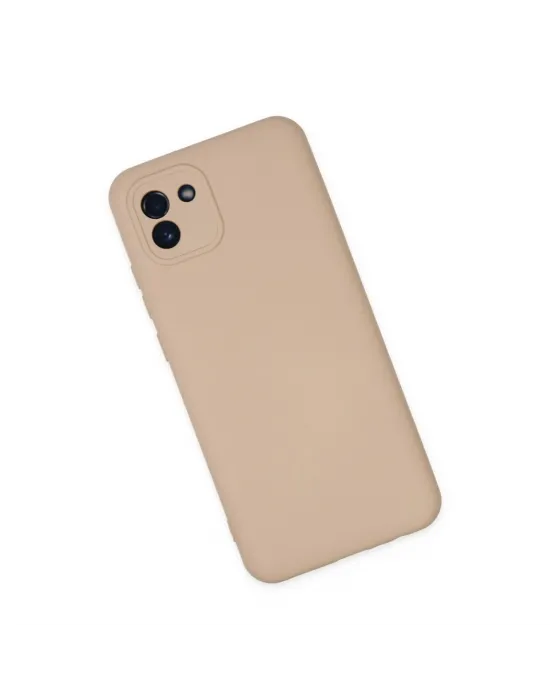 Samsung Galaxy A03 Kılıf Nano İçi Kadife Silikon - Pudra