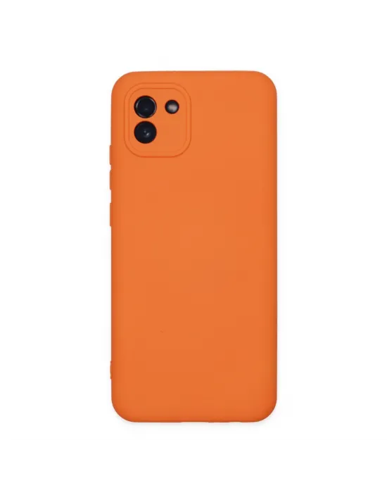 Samsung Galaxy A03 Kılıf Nano İçi Kadife Silikon - Turuncu
