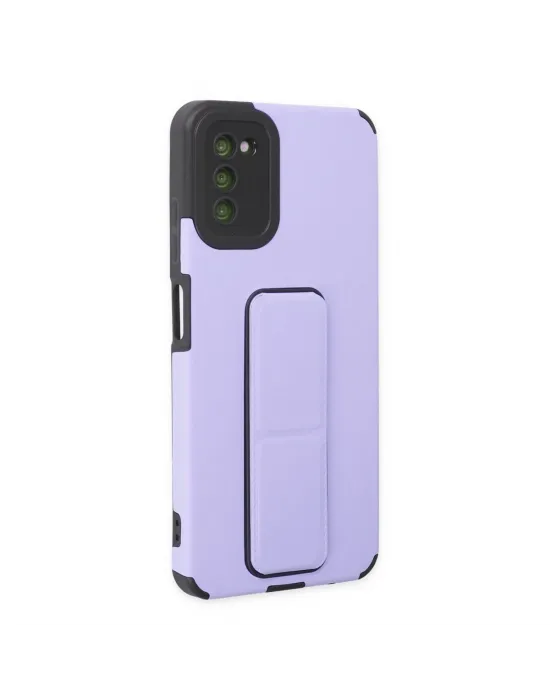 Samsung Galaxy A03s Kılıf Mega Standlı Silikon - Lila