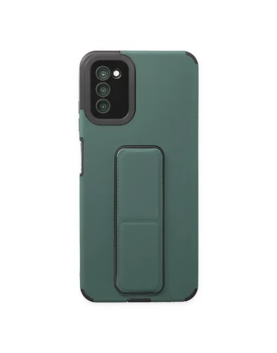 Samsung Galaxy A03s Kılıf Mega Standlı Silikon - Yeşil