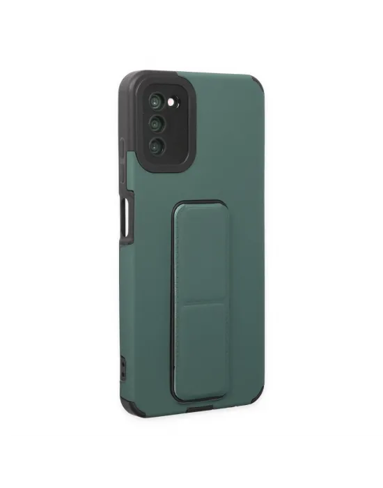 Samsung Galaxy A03s Kılıf Mega Standlı Silikon - Yeşil